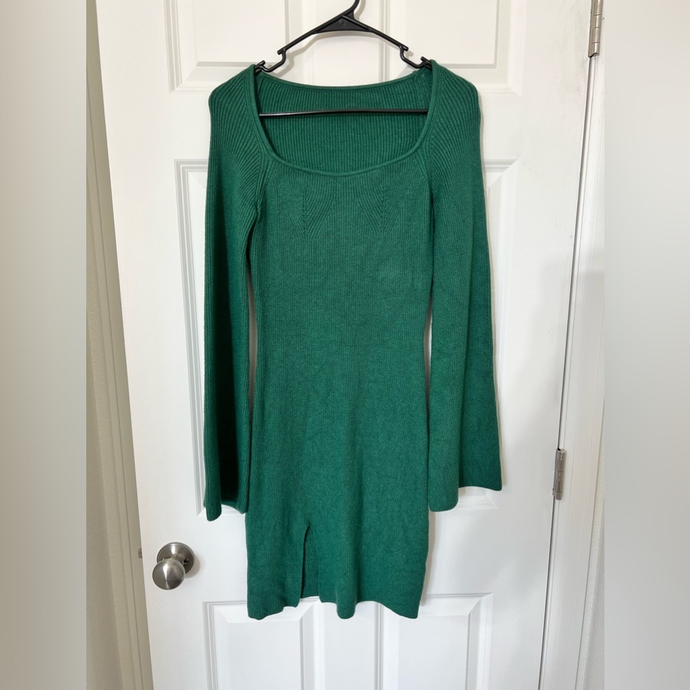 Amazon Green Ribbed Mini Dress - Picture 2 of 7